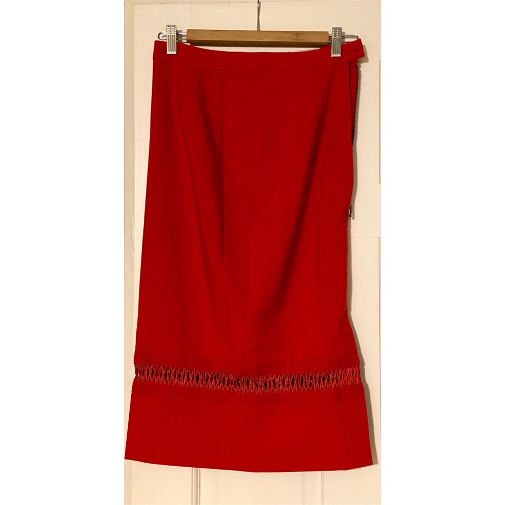 Bright Red Bettie Page Vintage Style Skirt